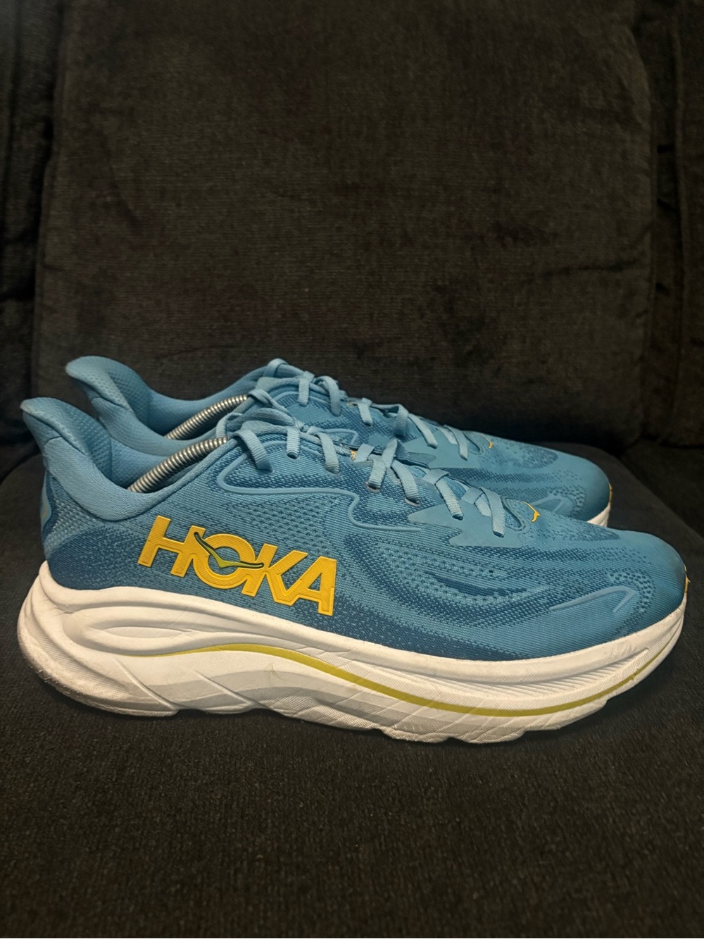 Hoka One One Clifton 10 Mens Size 13 Blue White Athletic Running Shoes Sneakers